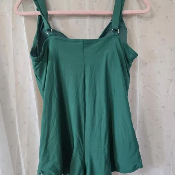 Modcloth Susan Green Button One Piece Swimsuit - Picture 3 of 5